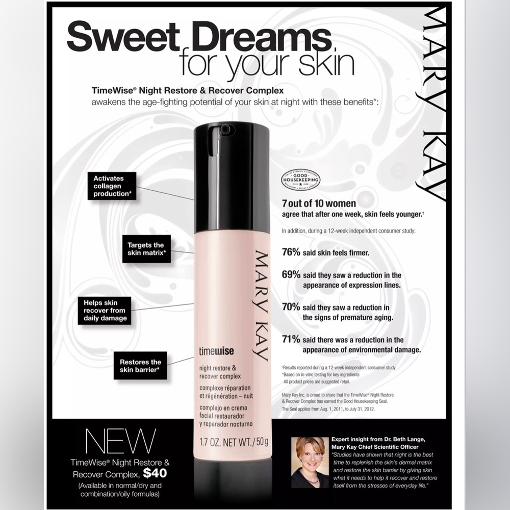 Mary Kay Timewise Night Restore and Recover Complex, NWT